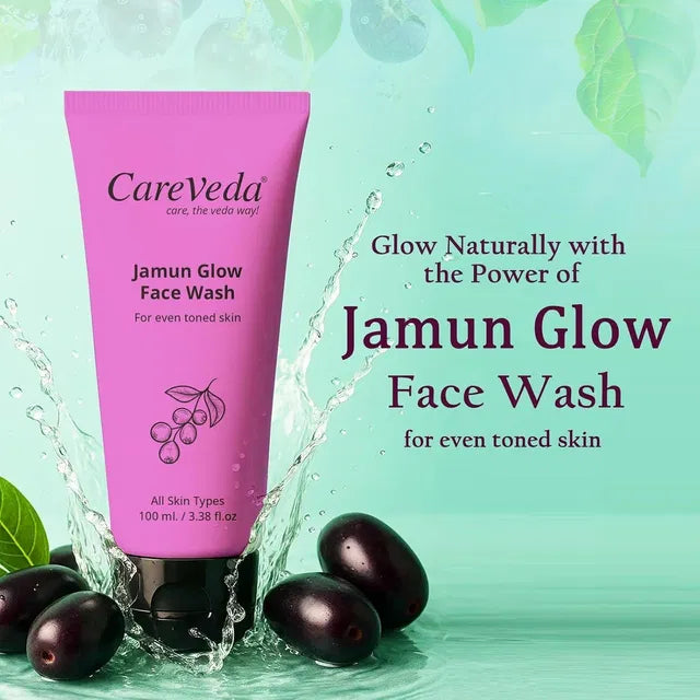 CareVeda Jamun Glow Face Wash 100ml | Brightening, Oil Control & Even Tone Cleanser for All Skin Types