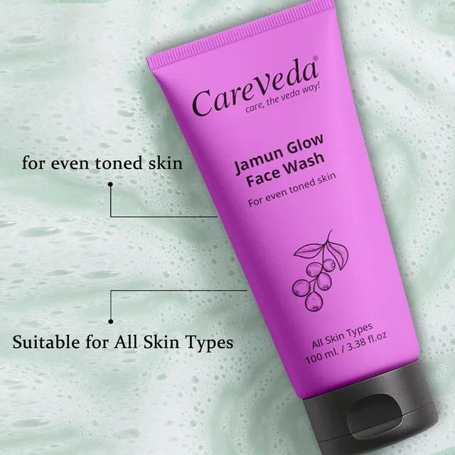 CareVeda Jamun Glow Face Wash 100ml | Brightening, Oil Control & Even Tone Cleanser for All Skin Types